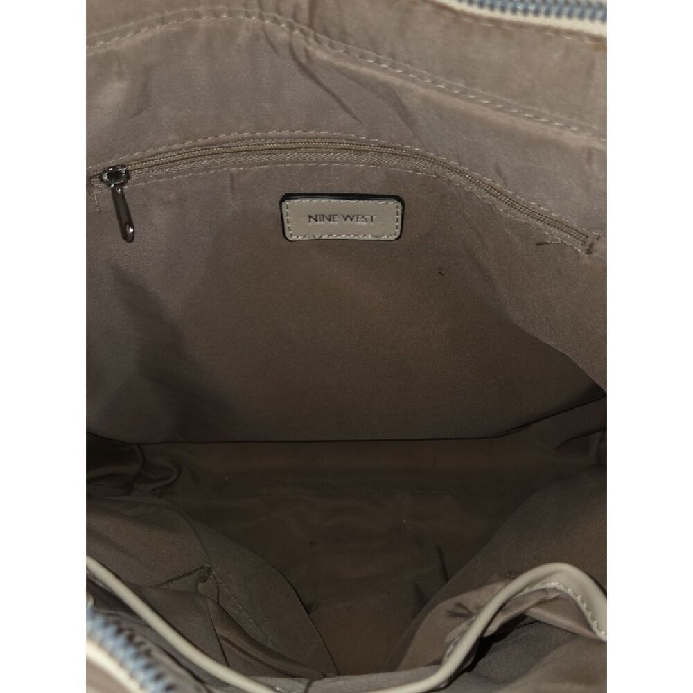 Nine West Beige Leatherette Tote with Front Zip Detail - Picture 4 of 5